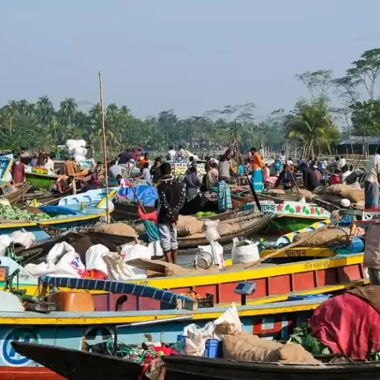 floating market visit and backwater cruise in Bangladesh