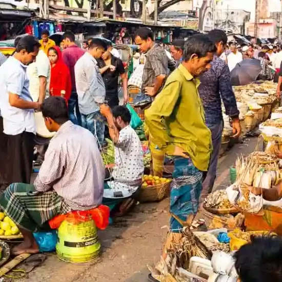 A vibrant street Bazar in Sylhet tow a tourist must visit