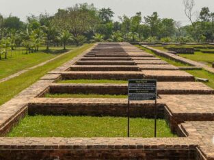 monastic cells all around Paharpur archaeological Buddhist site