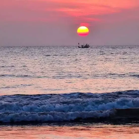 Enjoy the most beautiful sunset from coxs Bazar Sea beach
