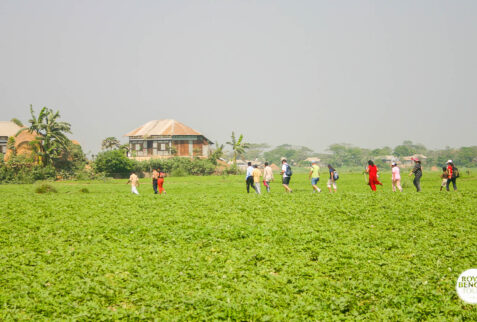 Visiting an agriculture farming village in Bangladesh during homestay trip