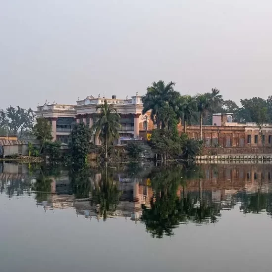 Puthia Royal Palace view over the family lake