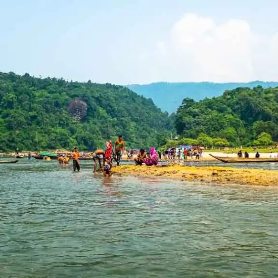 Scenic natural tourist spot in Jaflong Sylhet