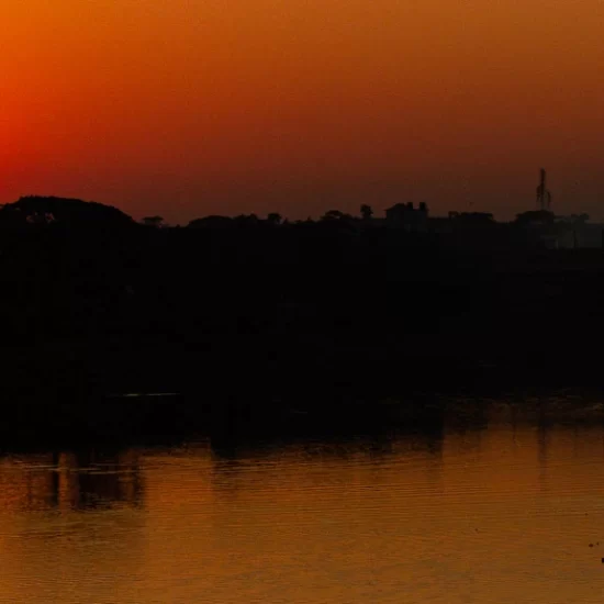 Spactacular sunset on shurma river in sylhet town