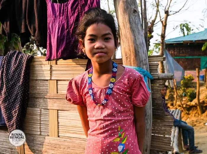 Tribal girl in Chittagong Hill Tracts, Bangladesh, wearing traditional jewelry and clothing