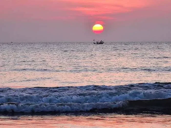 Enjoy the most beautiful sunset from coxs Bazar Sea beach
