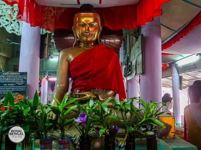 Cox's Bazar Buddhist temple with bronze Buddha statue
