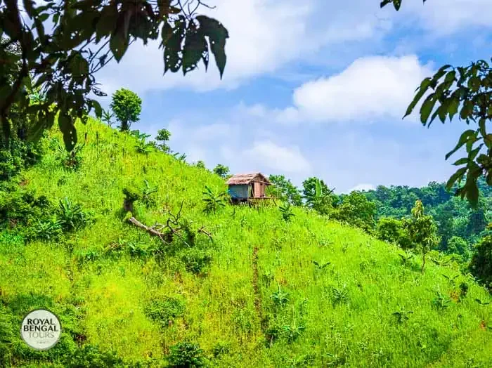 Traditional Jhum house in the Khagrachhari Hills, Chittagong Hill Tracts, Bangladesh
