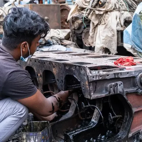Fixing the thrown away marine engine in sadarghat