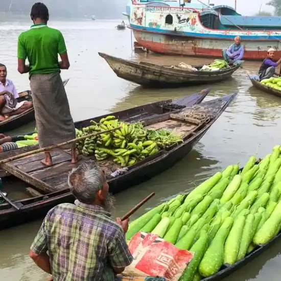 Floating markets are the best places to buy fresh vegetables