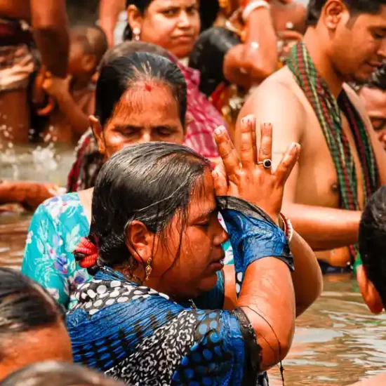 Holy bath of Hindu pilgrims in Bangladesh
