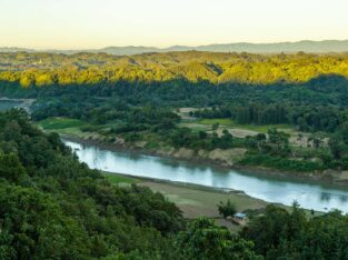 Outstanding view of Shangu river and hilly landscape in Bandarban hill tracts