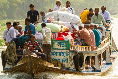 Interesting water transportations on the south of Bangladesh