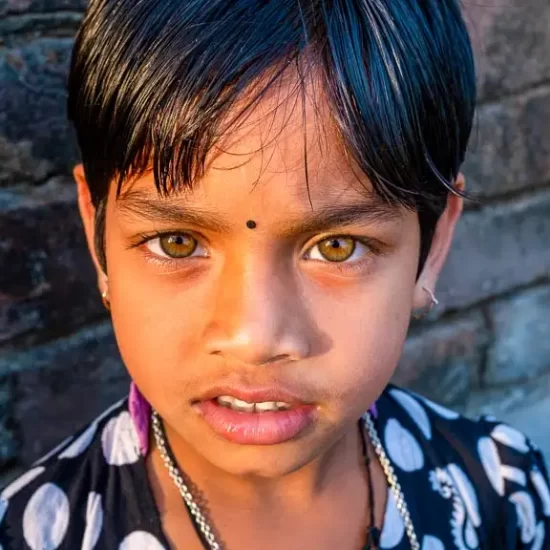 Tribal Girl with black hair and amber eye in Rajshahi