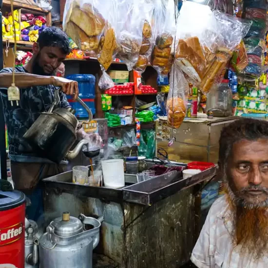 Vibrant tea stall that you will find every streets of Dhaka