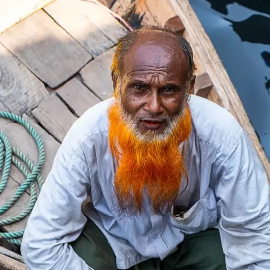 nice portrait of a bearded old man in Bangladesh