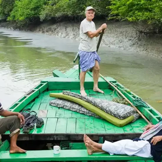 row boat is the best way to explore creeks of sundarban