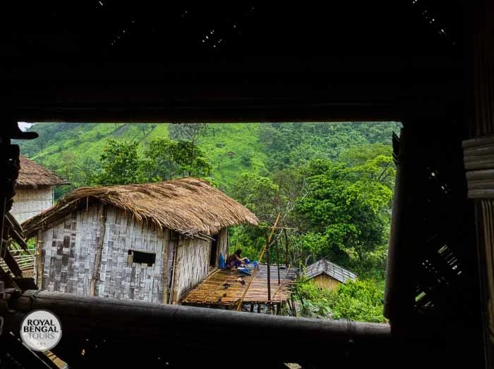 Traditional Marma tribal house in the Chittagong Hill Tracts, Bangladesh