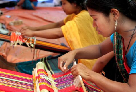 Bawm Tribal women are in textile weaving in Chittagong hill tracts