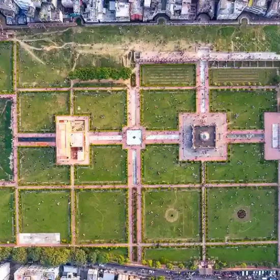 Beautiful aerial view of Lalbagh fort in Old Dhaka
