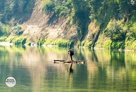 Boating on shangu river in Bandarban