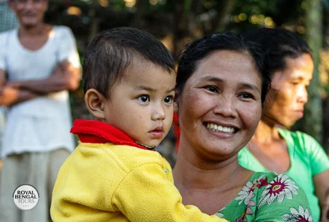 Chakma tribal lady with her boy in Chittagong hill tracts