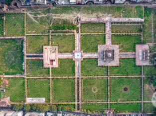 Beautiful aerial view of Lalbagh fort in Old Dhaka