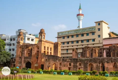 Full view of south gate of lalbagh fort in old dhaka