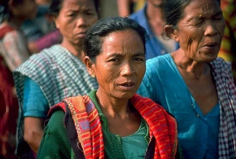 a group of Chak Tribal ladies on the way to work in Chittagong hill tract