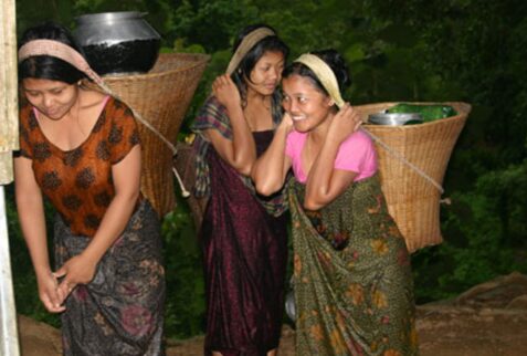 Shy Pangkhoa young girls in Chittagong hill tracts