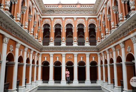 Inner courtyard corridor of sardar bari after renovation.