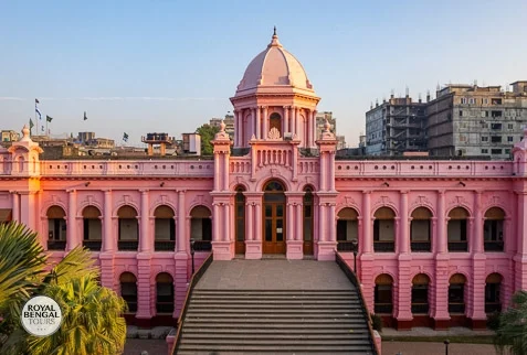 Ahsan Manzil is a unique blend of Mughal and European styles