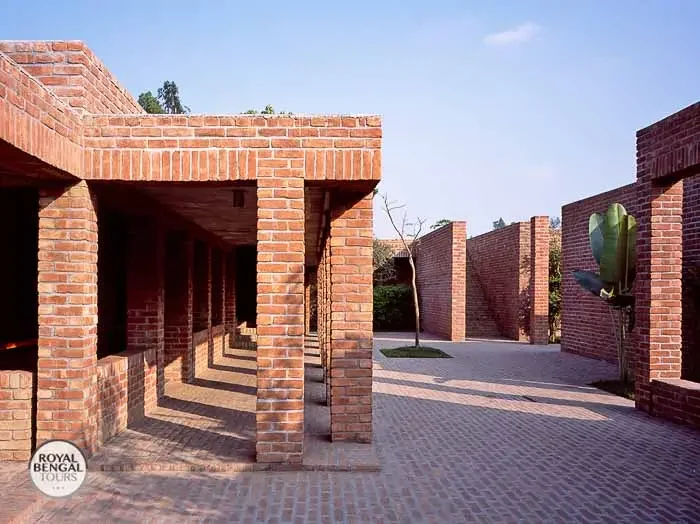 Friendship Center follws an ancient buddhist architecture style from Paharpur
