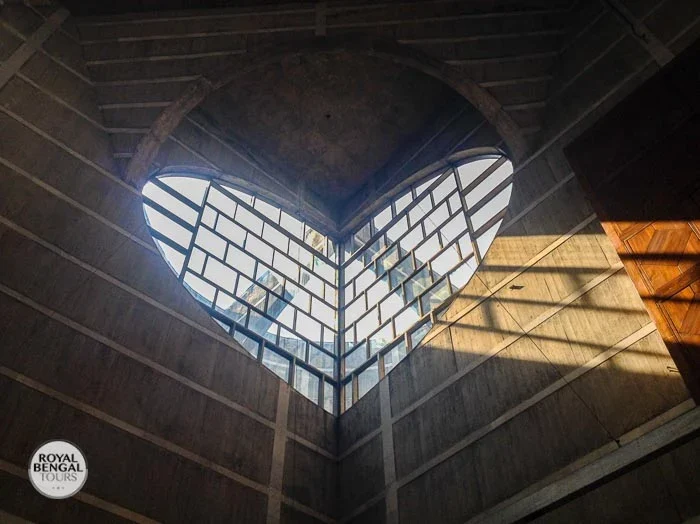 Heart-shaped window in the National Parliament House, Dhaka