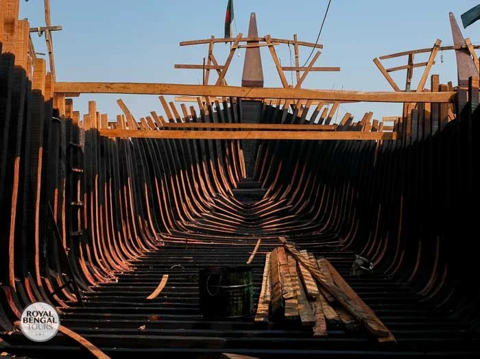 Wooden ship building yards in Chittagong