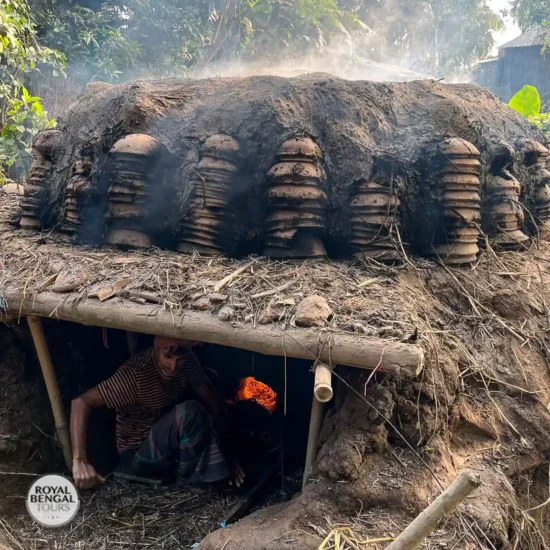royal bengal tours pottery kiln firing tangail